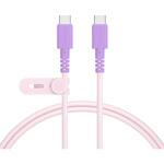 MOT-BCECCC100-PC バイカラーケーブル PD60W対応  USB-C to USB-C 1m ピンクライラック MOTTERU