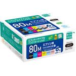IC80互換6色BOX品(ブラックのみ増量) エコリカ