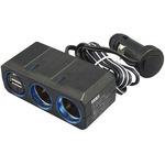 リングライトソケット ツイン+USB 12/24V 槌屋ヤック