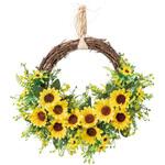 8800-118 夏の装飾品 夏の花 ひまわり ナチュラルサンフラワ 造花リース ストア・エキスプレス