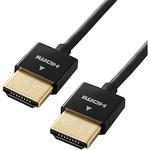 HDMIケーブル ハイスピード 4K対応 スリム 直径約3.2mm イーサネット対応 ブラック エレコム