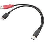 USBケーブル Y字ケーブル USB3.0 マイクロB エレコム