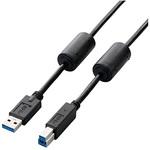 USBケーブル B-A 3.0 フェライトコア ブラック エレコム