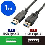 USB延長ケーブル A-A 3.0 3重シールドケーブル RoHS エレコム