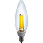 フィラメントLED電球シャンデリアC 長寿命設計 飛散防止コーティング採用 クリアタイプ エジソンランプ 電球色 ELPA