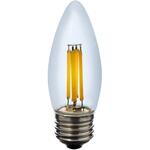 フィラメントLED電球シャンデリアC 長寿命設計 飛散防止コーティング採用 クリアタイプ エジソンランプ 電球色 ELPA