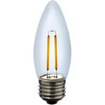 フィラメントLED電球シャンデリアC/D 長寿命設計 飛散防止コーティング採用 クリアタイプ エジソンランプ 電球色 ELPA