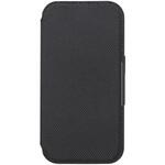 PG-25KGF03BK iPhone16e用 ナイロンメッシュ調ガラスフリップケース PGA