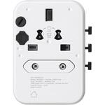 海外用マルチ変換プラグUSB付2.4A 白 ヤザワコーポレーション