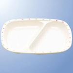 J23SB メラミン食器 ブロック 角二ツ仕切皿 マルケイ(国際化工)