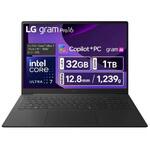 16Z90TS-GU89J <gram Pro>Copilot+ PC/Win11 Home/16インチ(IPS)/インテル Core Ultra7/1239g/メモリ 32GB SSD 1TB/英語配列/メタグレー/1年保証 LG