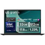 16Z90TL-GU85J <gram>Win11 Home/16インチ(IPS)/インテル Core Ultra7/1239g/メモリ 32GB SSD 512GB/オブシディアンブラック/1年保証 LG