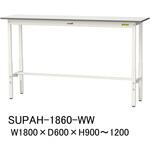 山金工業 ワークテーブル150シリーズ 均等耐荷重150kg 固定式 H950mm 中間棚付/半面棚板付 SUPH-960TF-WW 山金工業 ワークテーブル150シリーズ 均等耐荷重150KG 固定式 H740MM