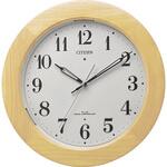 木枠電波掛け時計 夜間自動ライト点灯付 リズム