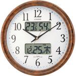 電波掛け時計 夜間自動点灯ライト 温度湿度・カレンダー表示 六曜表示 リズム