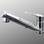 浄水器内蔵用シングルシャワー付混合栓(eレバー) KVK