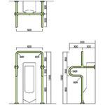 小便器用床付手摺(樹脂被膜補助手摺) ノーブランド