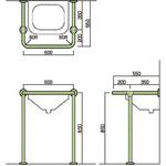 洗面・手洗器用床付手摺(樹脂被膜補助手摺) ノーブランド