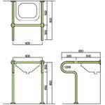 洗面・手洗器用床付手摺(樹脂被膜補助手摺) ノーブランド