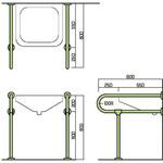 洗面・手洗器用床付手摺(樹脂被膜補助手摺) ノーブランド