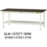 実験用軽量作業台/固定式_指紋レスメラミン天板_全面棚付き_ワークテーブルLABシリーズ_実験用ラボテーブル 山金工業