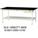実験用軽量作業台/固定式_高耐薬品ケミテクト天板_引き出し付き_全面棚