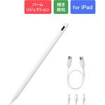 iPad用 充電式タッチペン 替え芯3個 CtoCケーブル付属 ホワイト 傾き検知 パームリジェクション機能 マグネット吸着 MSソリューションズ