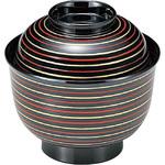 W-11-63 美里吸椀(朱金ライン引) 若泉漆器