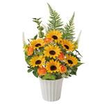 夏の装飾品 夏の花 フレッシュひまわり造花アレンジ ストア・エキスプレス
