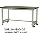 軽量作業台/耐荷重300kg_ワンタッチ移動H900_塩ビシート天板_ワークテーブル300シリーズ 山金工業