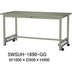 軽量作業台/耐荷重300kg_ワンタッチ移動H900_スチール天板_ワークテーブル300シリーズ 山金工業