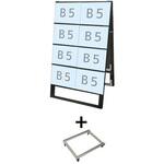 BCCSK-B5Y16R-KSET ブラックカードケーススタンド看板 B5横16両面 アームキャスターセット 常磐精工