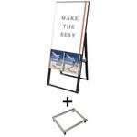 BKCSKU-A1K-KSET ブラックカタログケーススタンド看板 Uタイプ A1片面 アームキャスターセット 常磐精工