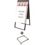 BPCSKD-A1R-KSET ブラックパンフレットケーススタンド看板 Dタイプ A1両面 アームキャスターセット 常磐精工