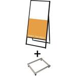 BVASKAP-600X1200K-KSET ブラックバリウススタンド看板 アルミ複合板 600×1200片面 アームキャスターセット 常磐精工