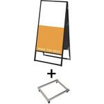 BVASKAP-600X1200R-KSET ブラックバリウススタンド看板 アルミ複合板 600×1200両面 アームキャスターセット 常磐精工