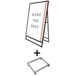 PGSK-A0KB-G-KSET ポスターグリップスタンド看板 屋外用 A0片面ブラック アームキャスターセット 常磐精工