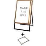 PGSK-A1KM-G-KSET ポスターグリップスタンド看板 屋外用 A1 片面 木目 アームキャスターセット 常磐精工