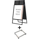 PGSKK-A1RB-KSET ポスターグリップスタンド看板カタログケース付(屋内用) A1両面ブラック アームキャスターセット 常磐精工