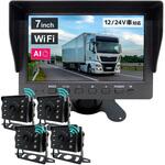 人検知AI付200万画素ワイヤレスカメラセット 7インチモニター 大型車用(カメラ4台) ブロードウォッチ