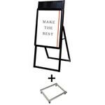 PGSKP-A2KB-KSET ポスターグリップスタンド看板パンフレットケース付(屋内用) A2片面ブラック アームキャスターセット 常磐精工