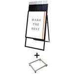 PGSKP-B2KB-G-KSET ポスターグリップスタンド看板パンフレットケース付(屋外用) B2片面ブラック アームキャスターセット 常磐精工