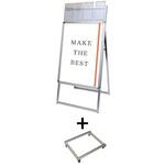 PGSKP-B2KS-G-KSET ポスターグリップスタンド看板パンフレットケース付(屋外用) B2片面シルバー アームキャスターセット 常磐精工