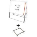 PSSK-A1YRW-KSET ポスター用スタンド看板 A1横両面ホワイト アームキャスターセット 常磐精工