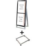 PSSKMN-A3TTKB-KSET ポスター用スタンド看板マグネジ A3縦縦片面ブラック アームキャスターセット 常磐精工