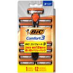 BIC可動式3枚刃Comfort3 本体+替刃12個付き BICジャパン