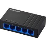 スイッチングハブ LAN ハブ 5ポート Giga対応 1000/100/10Mbps プラスチック筐体 AC電源 ファンレス 静音 エレコム