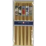客用箸 スス竹浮世絵 5P イシダ
