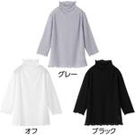 821206 7分袖メロー衿ジャカードTシャツ ケアファッション