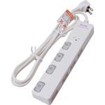 スイッチ付タップ 電源タップ 難燃性ABS樹脂 L型プラグ スイッチ付き 個別LEDスイッチランプ 横挿し 耐雷サージ付き ELPA